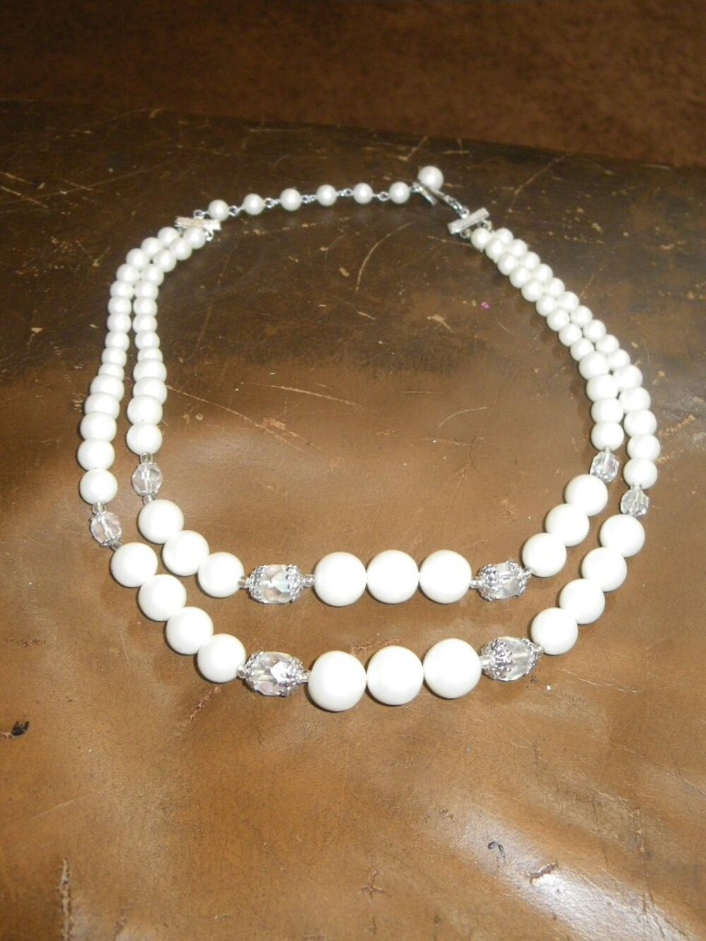 Vintage Womenās Double Stranded Large Beaded Statement Necklace Japan